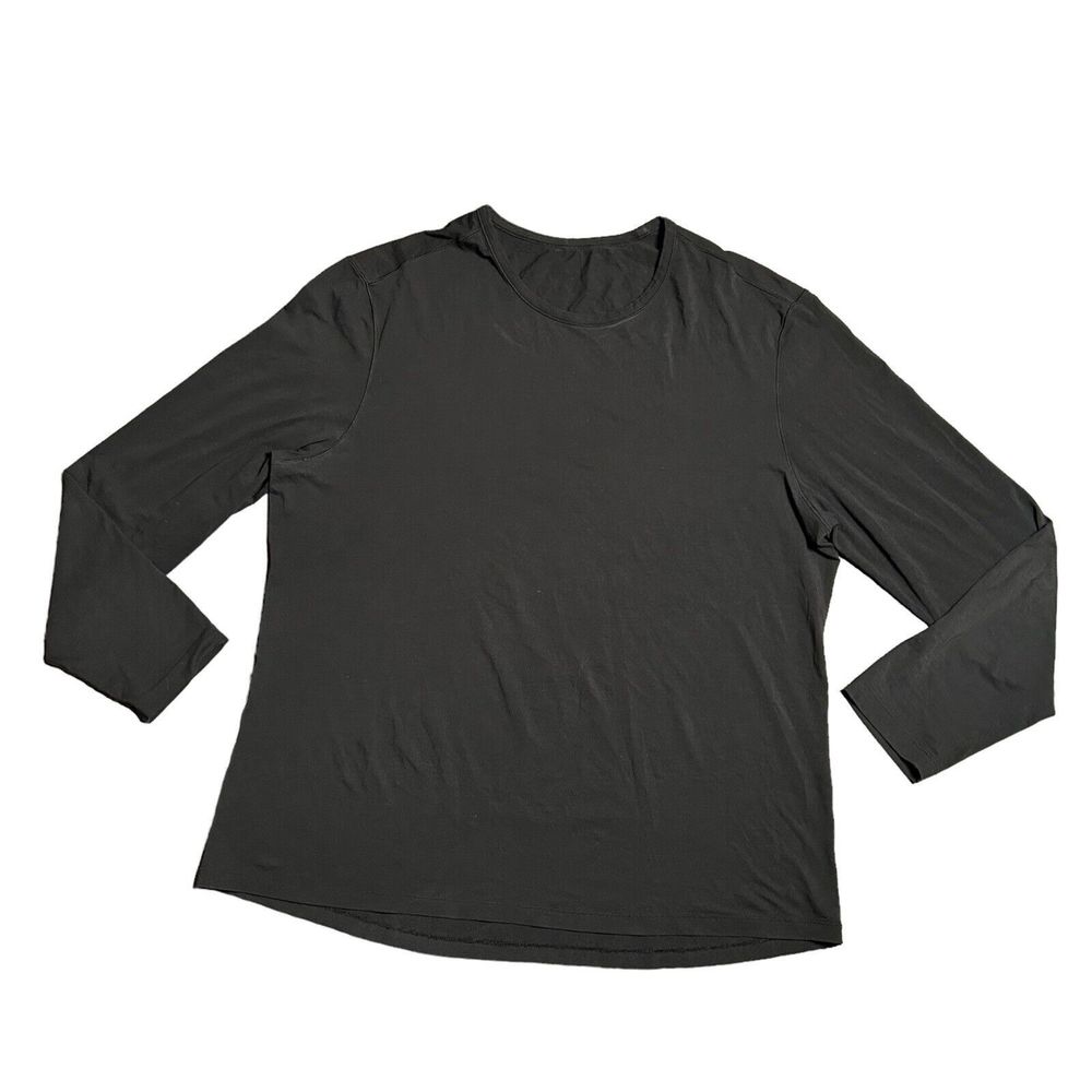 Lululemon‎ Shirt Mens XXL Black Basic Crewneck Long Sleeve Stretch Lightweight